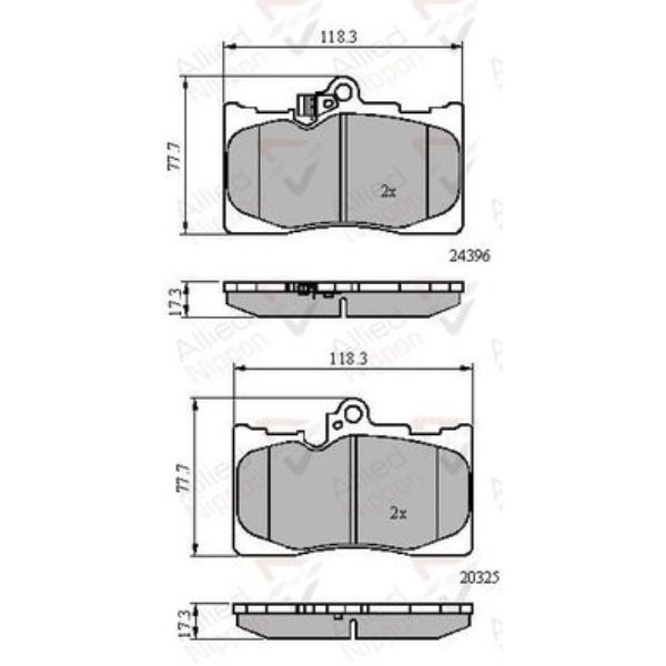 

Тормозные колодки ALLIED NIPPON передние ADB31605