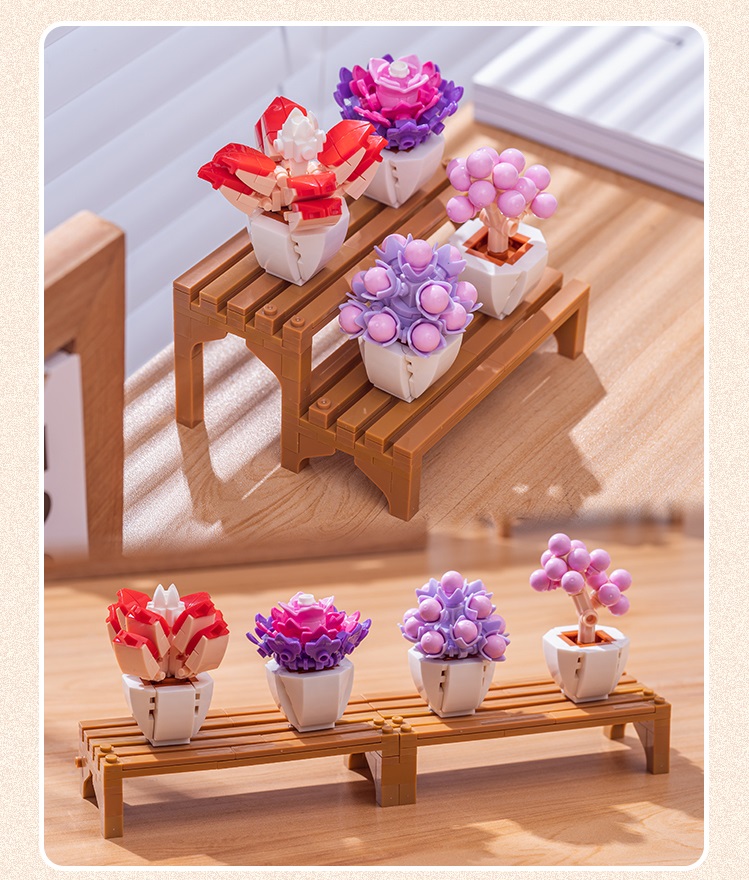 

Конструктор 3D Balody из миниблоков Суккуленты цветы в горшках, 419 дет, BA200633