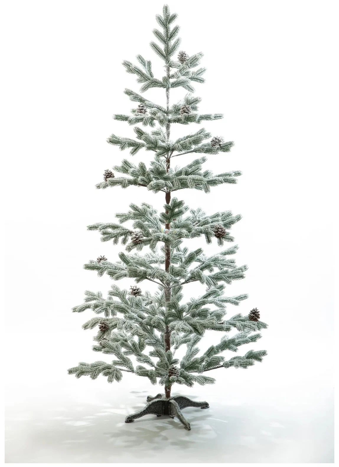 Ель искусственная Crystal Trees Борго с шишками KP17180 180 см зеленая заснеженная