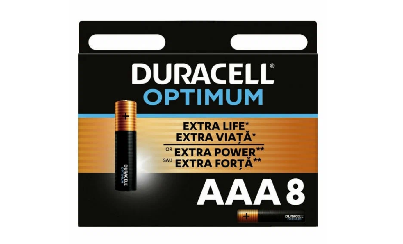 

Батарейка DURACELL OPTIMUM 1.5 В, LR03 BP8, 15475