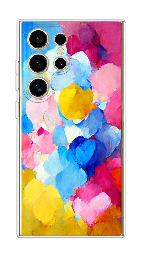 

Чехол на Samsung Galaxy S24 Ultra "Яркие пятна", Синий;голубой;желтый;розовый, 2109250-1