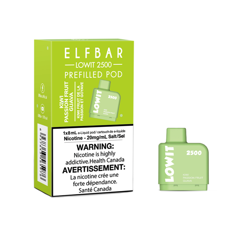 

Картридж Elf Bar Lowit Kiwi Passion Fruit Guava 2500 6мл, Kiwi Passion Fruit Guava