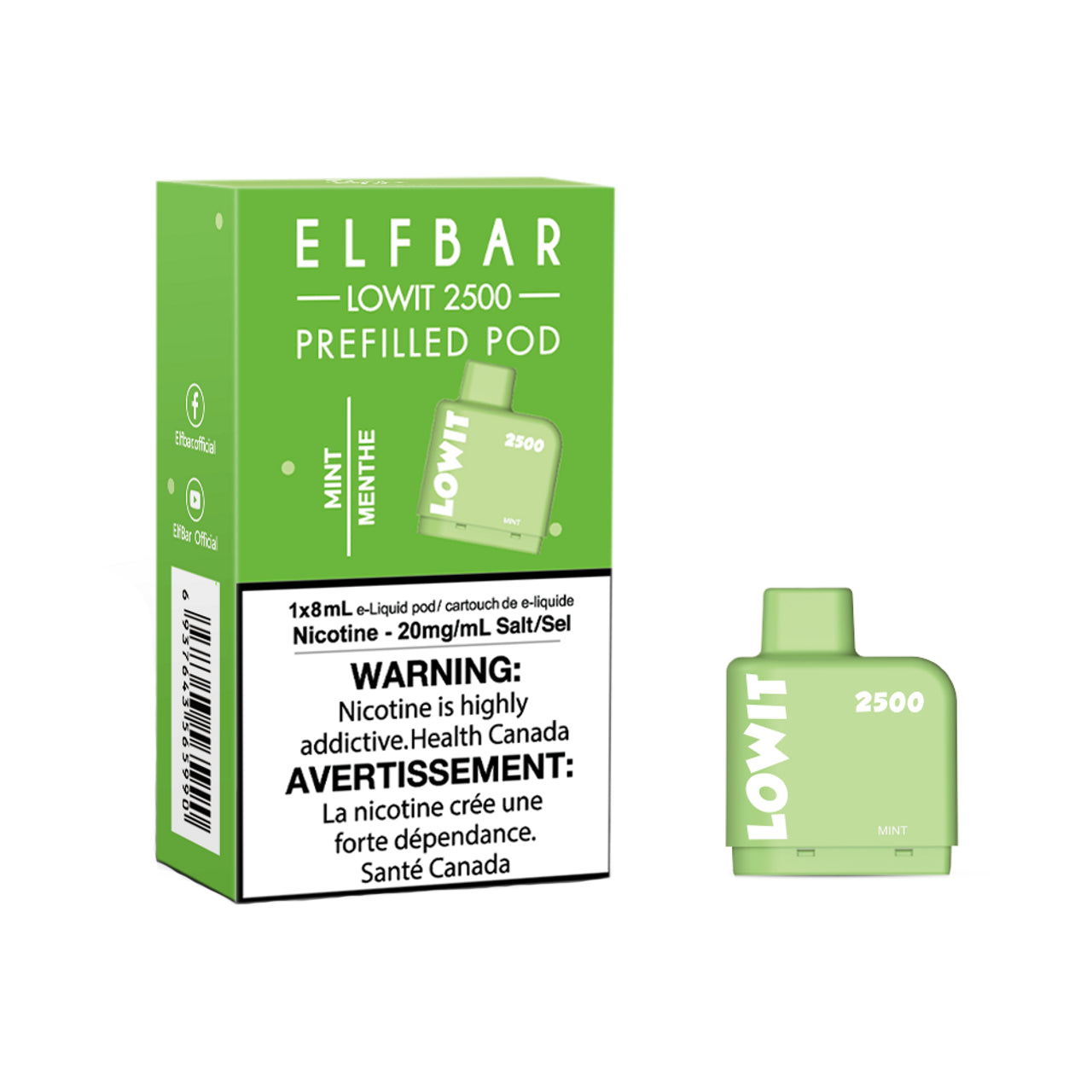 

Картридж Elf Bar Lowit Mint 2500 6мл, Mint