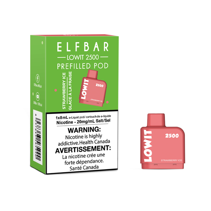 

Картридж Elf Bar Lowit Strawberry Ice 2500 6мл, Strawberry Ice