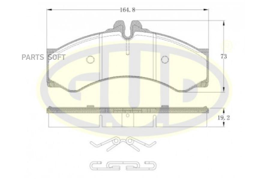 

Колодки пер mer sprinter 408d-412d 96-. Vw lt46 2.3i-2.8tdi 96- 1шт GUD GBP061400