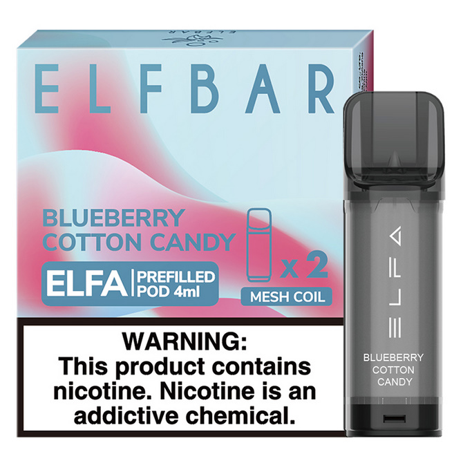 

Картридж Elf Bar Elfa Blueberry Cotton Candy 4 мл - 2 шт, 20 мг