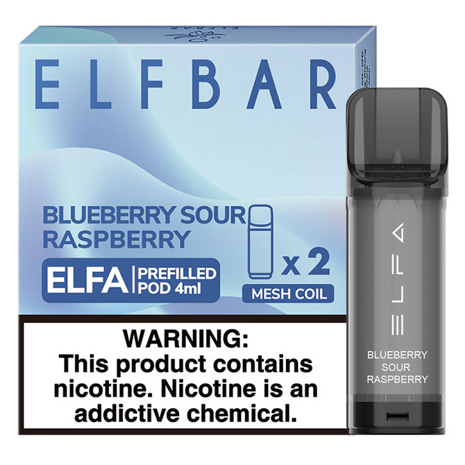 

Картридж Elf Bar Elfa Blueberry Sour Raspberry 4 мл - 2 шт, 20 мг