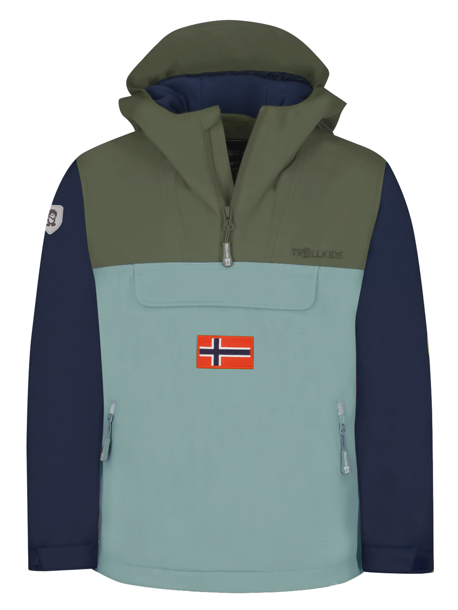 Куртка Детская Trollkids Kirkenes Anorak Dusky Olive/Navy/Frosty Mint (Рост:116)