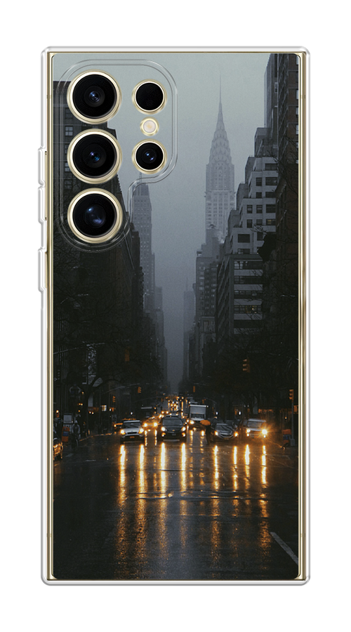 

Чехол на Samsung Galaxy S24 Ultra "Дождливый Нью Йорк", Черный;серый, 2109250-1