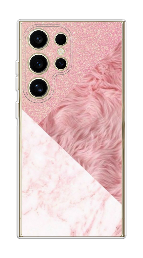 

Чехол на Samsung Galaxy S24 Ultra "Текстурные треугольники", Розовый;белый, 2109250-1