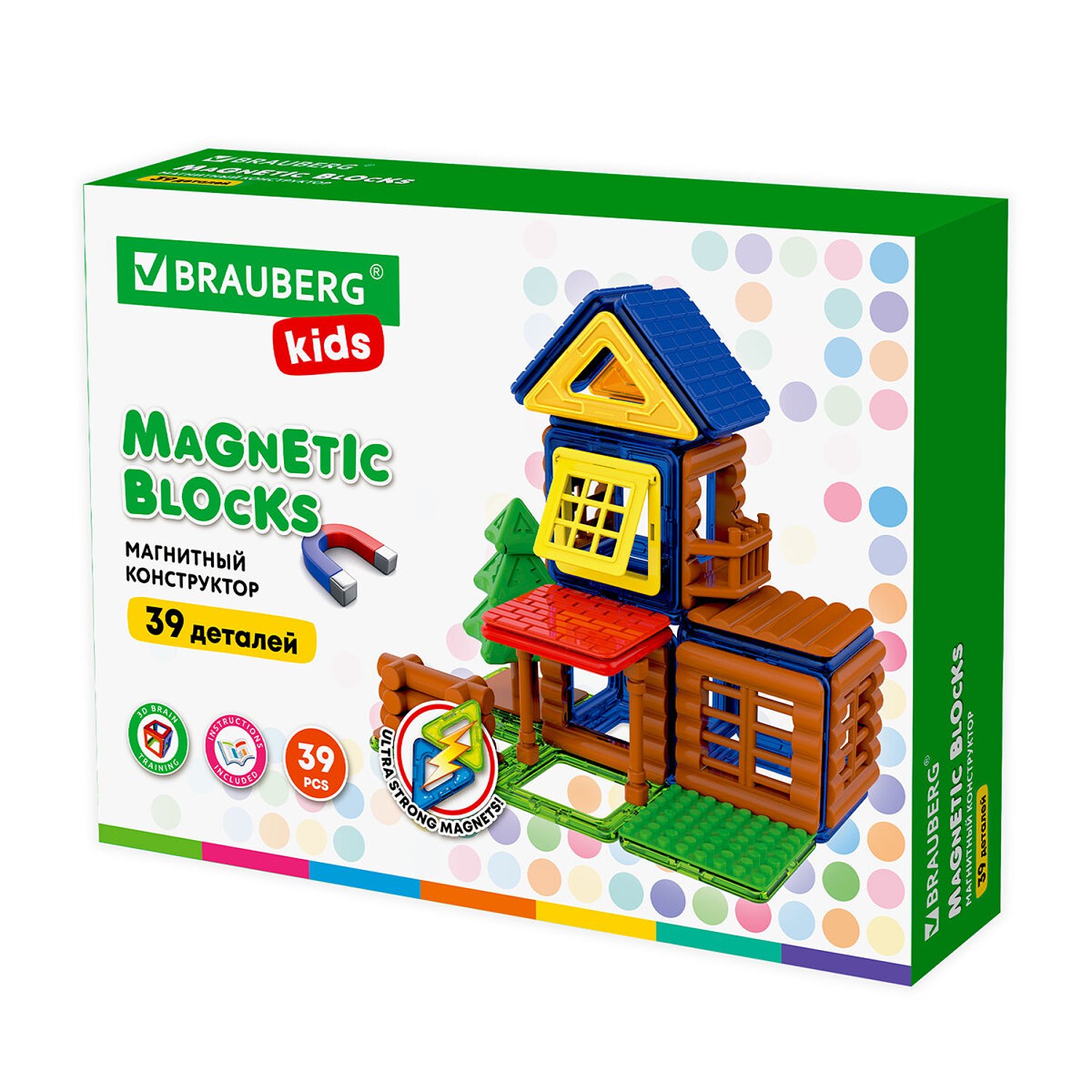 Конструктор Brauberg Magnetic Build Blocks-39 Построй дом 39 дет. 663849