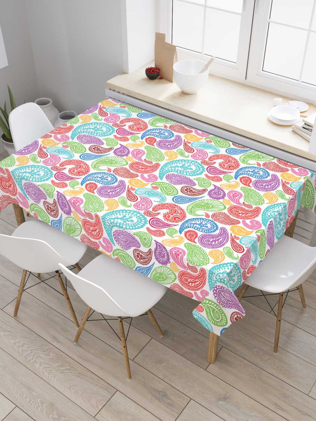 

Скатерть прямоугольная JoyArty "Радужные лепестки" из оксфорда, 180x145 см, Розовый, Радужные лепестки