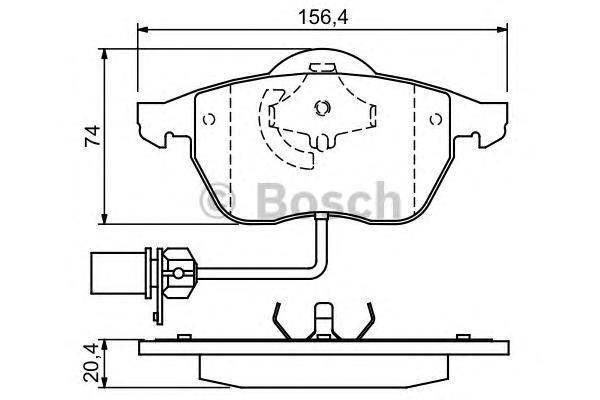 

Тормозные колодки Bosch передние дисковые 986424482, Колодки тормозные дисковые | перед |