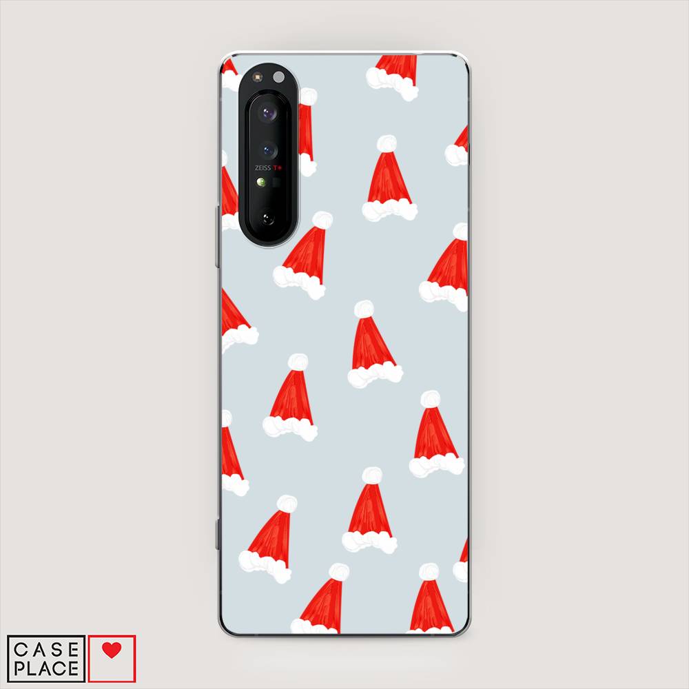 

Чехол на Sony Xperia 1 II "Новогодние шапочки", Белый;красный;серый, 54550-5