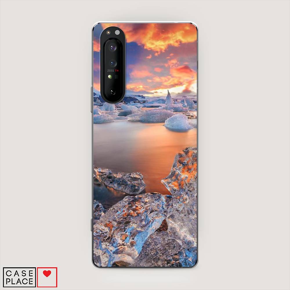 

Чехол на Sony Xperia 1 II "Ледники", Синий;оранжевый, 54550-2
