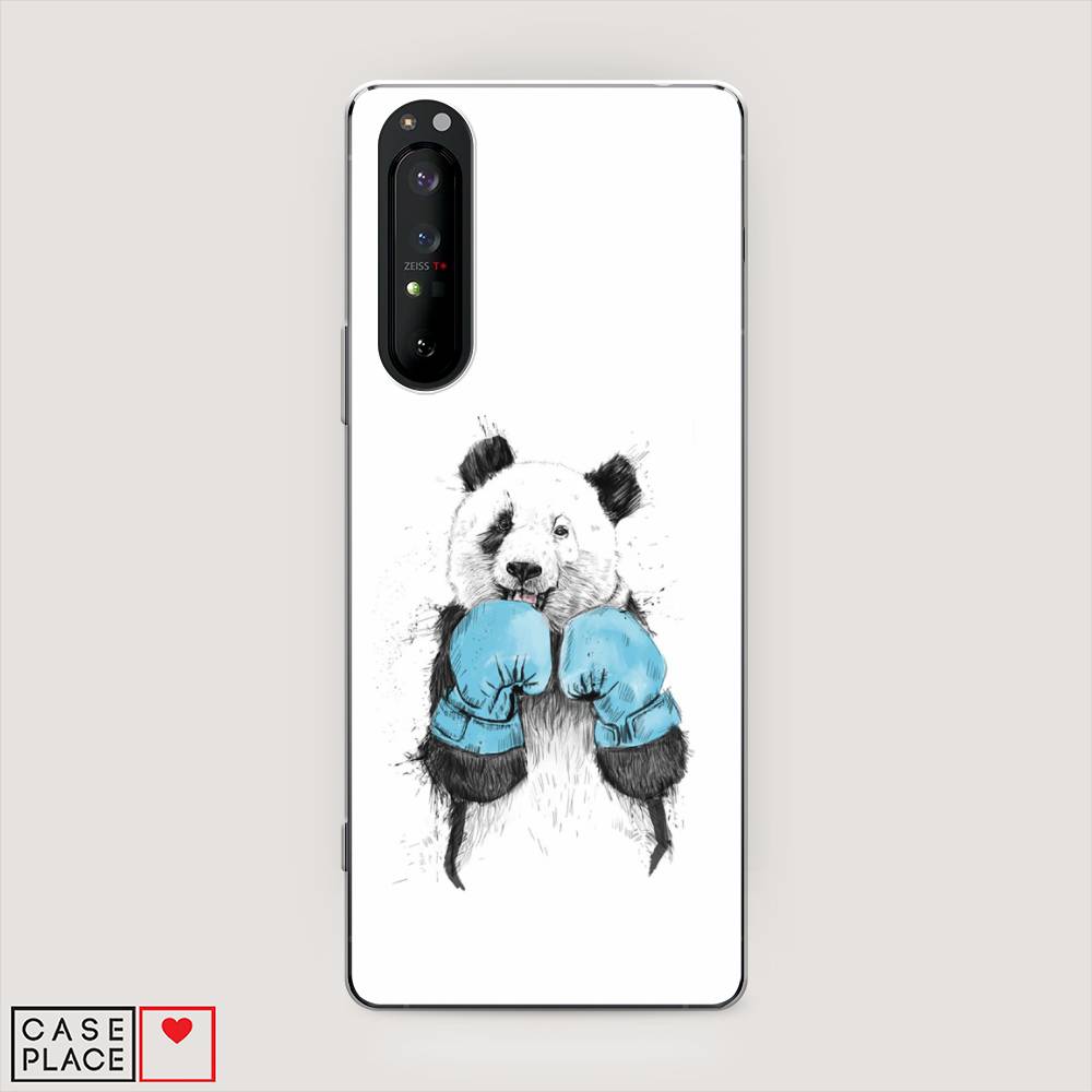 

Чехол на Sony Xperia 1 II "Панда боксер", Голубой;белый;серый, 54550-1