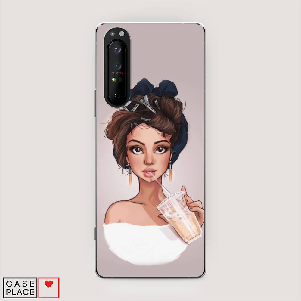 

Чехол на Sony Xperia 1 II "Девушка с фраппе", Серый, 54550-6