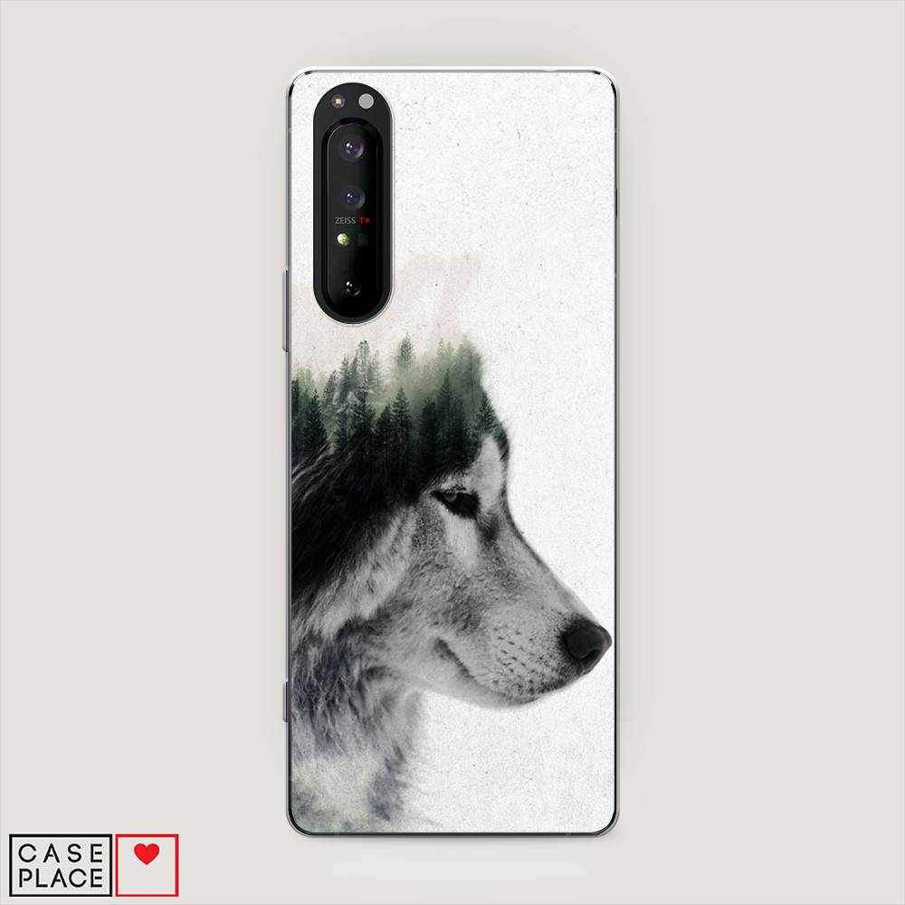 

Чехол на Sony Xperia 1 II "Волк лес", Серый;белый, 54550-1