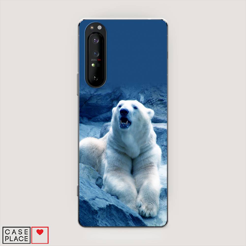

Чехол на Sony Xperia 1 II "Белый медведь", Голубой;белый, 54550-1