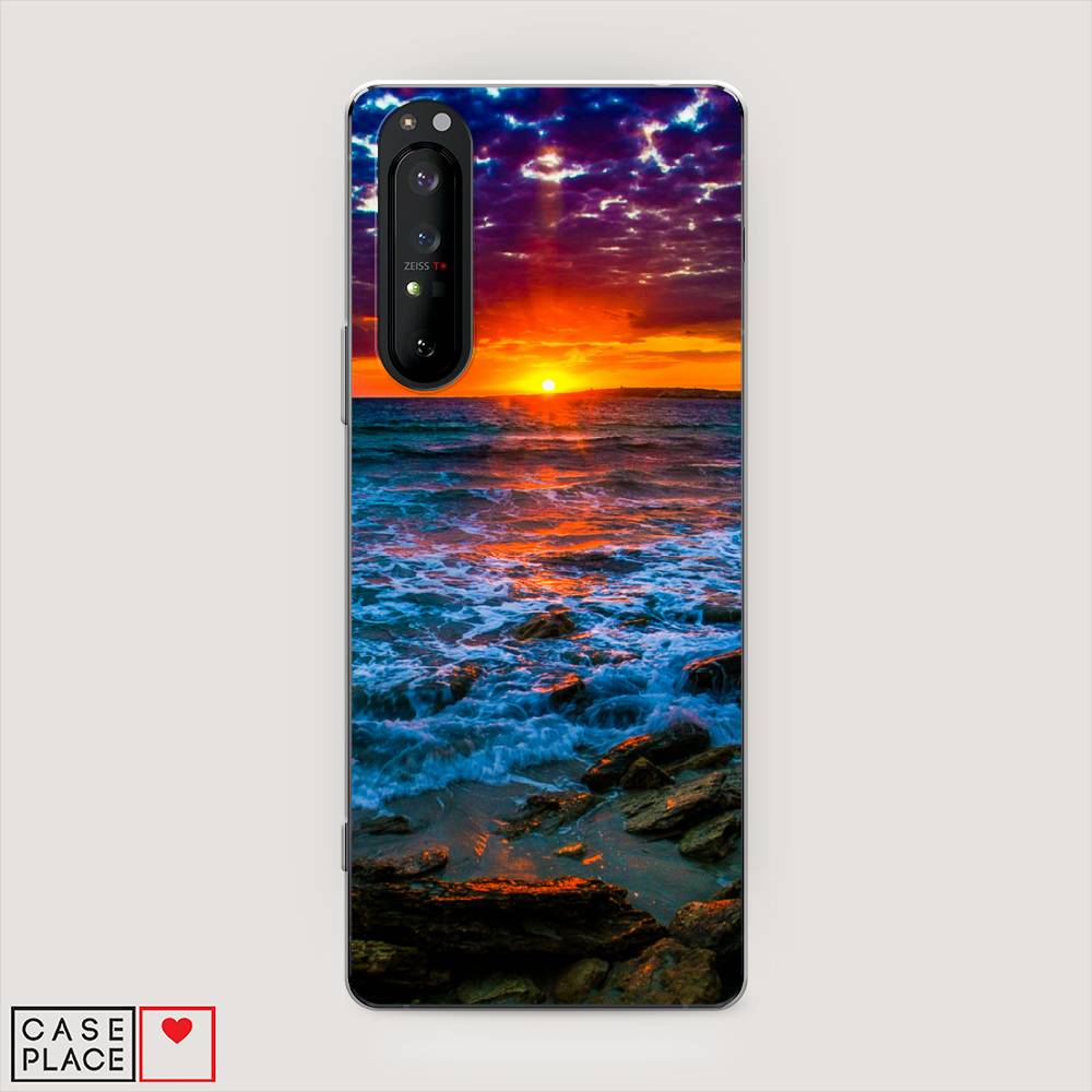 

Чехол на Sony Xperia 1 II "Закат 1", Оранжевый;синий, 54550-2