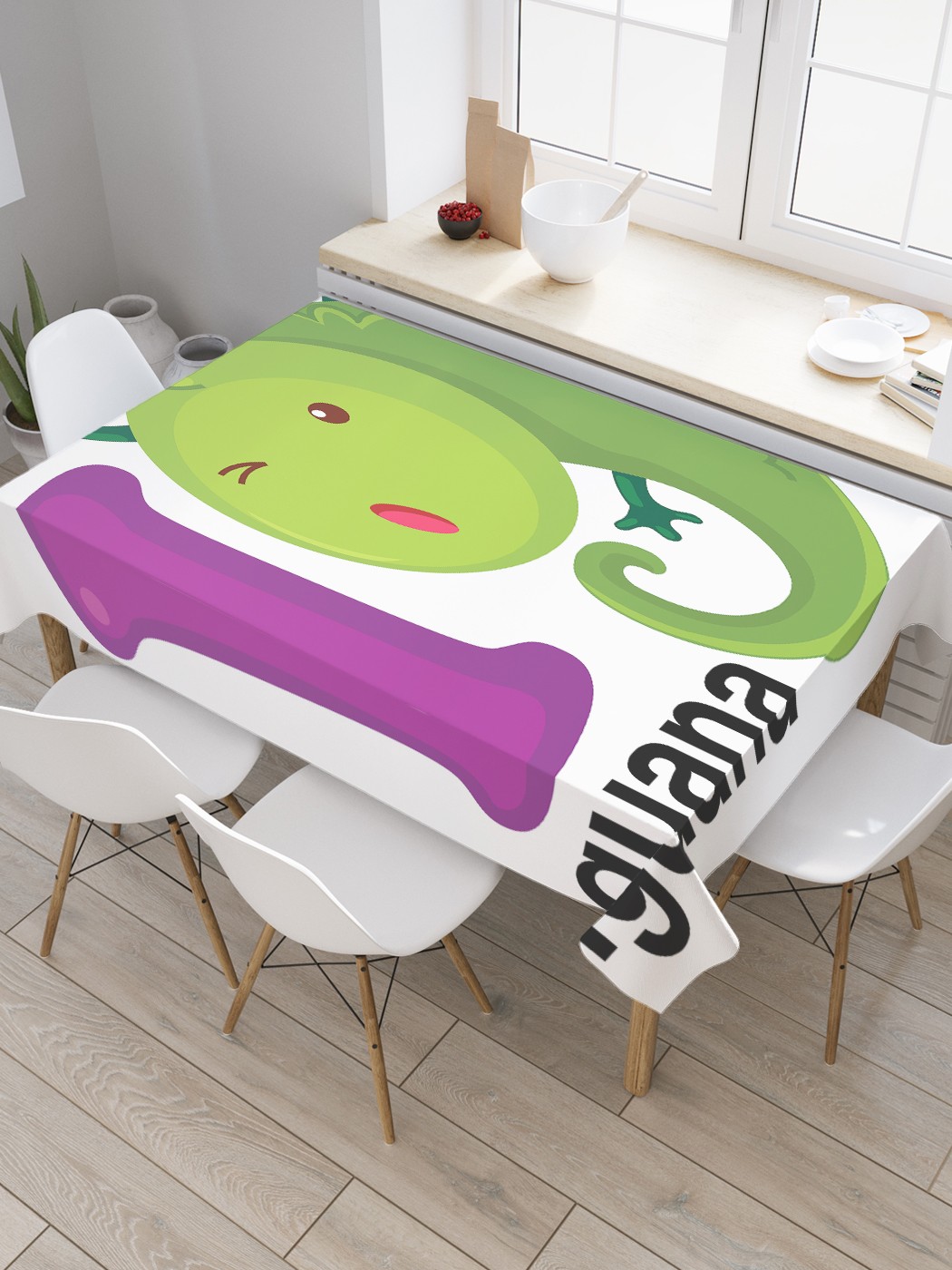 

Скатерть прямоугольная JoyArty "Игуана" из сатена, 180x145 см, Зеленый, Игуана