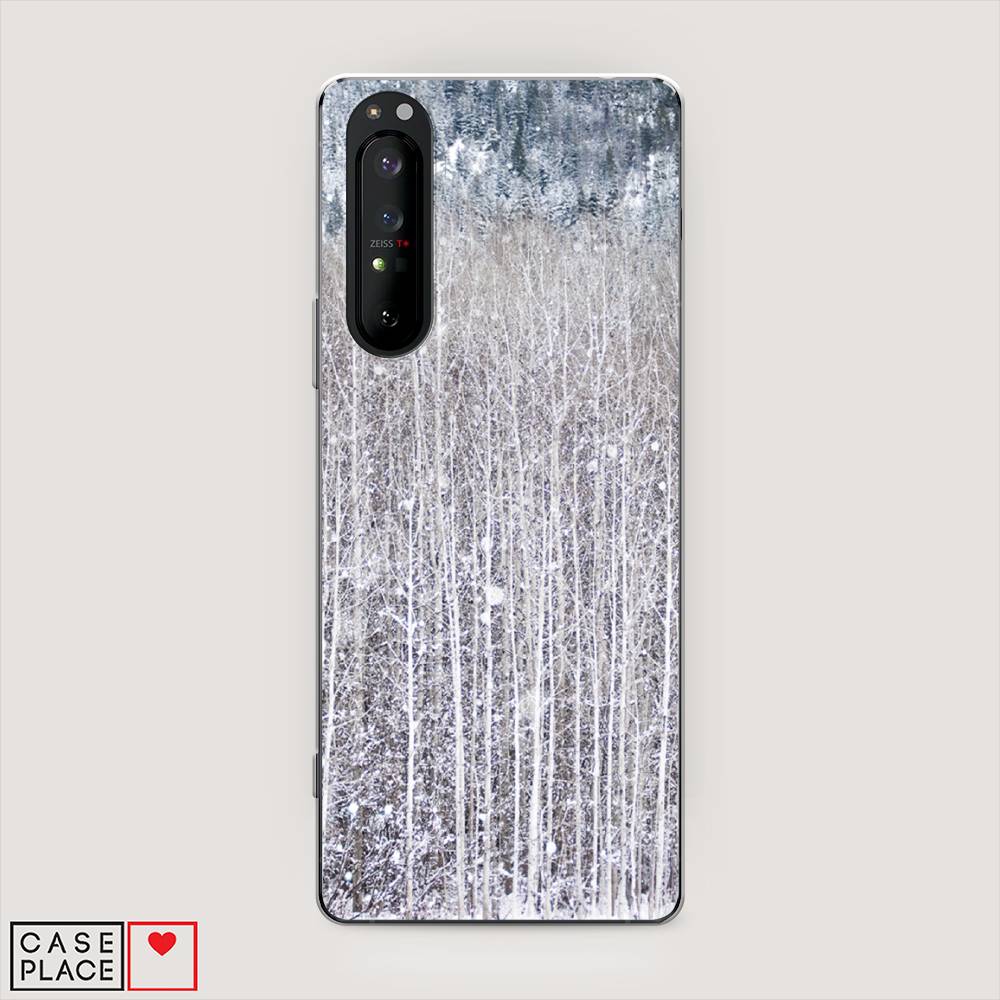 

Чехол на Sony Xperia 1 II "Снежный лес", Бежевый;серый;белый, 54550-5