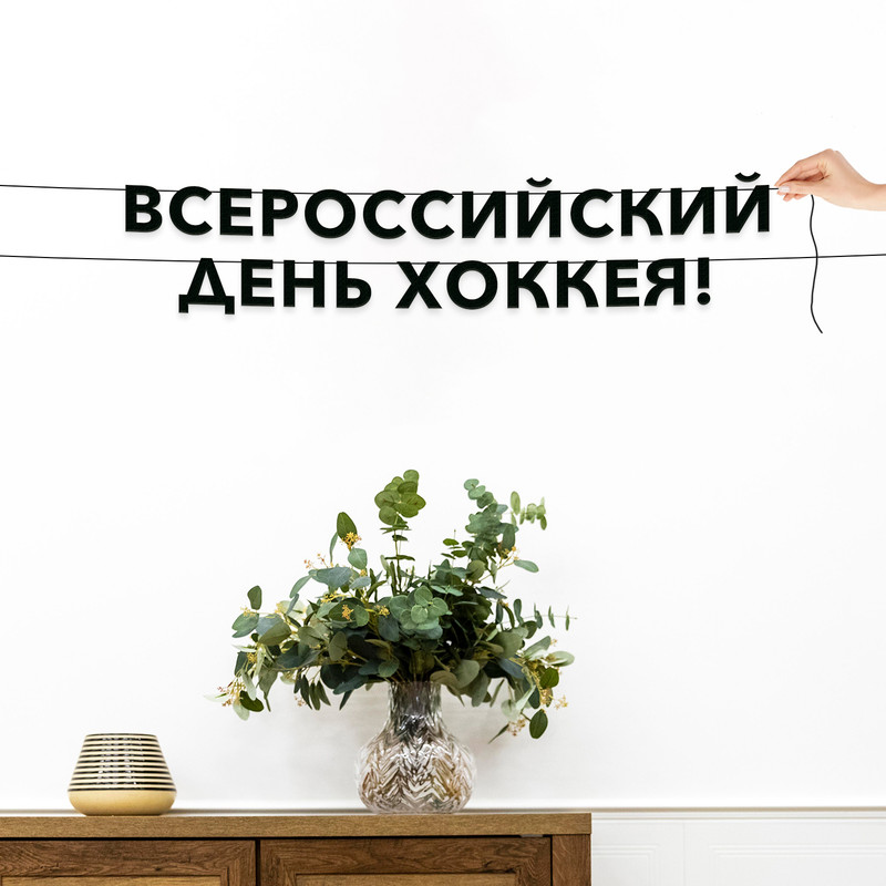 

Гирлянда-растяжка Всероссийский день хоккея VN966 черная, Черный, Всероссийский день хоккея