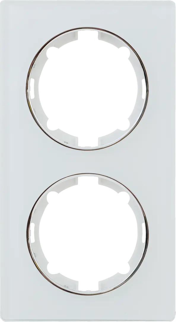 Рамка для розеток и выключателей Onekey Florence 2 поста вертикальная стекло цвет белый двойная рамка retrika ретро американский орех на бревно rd 02224