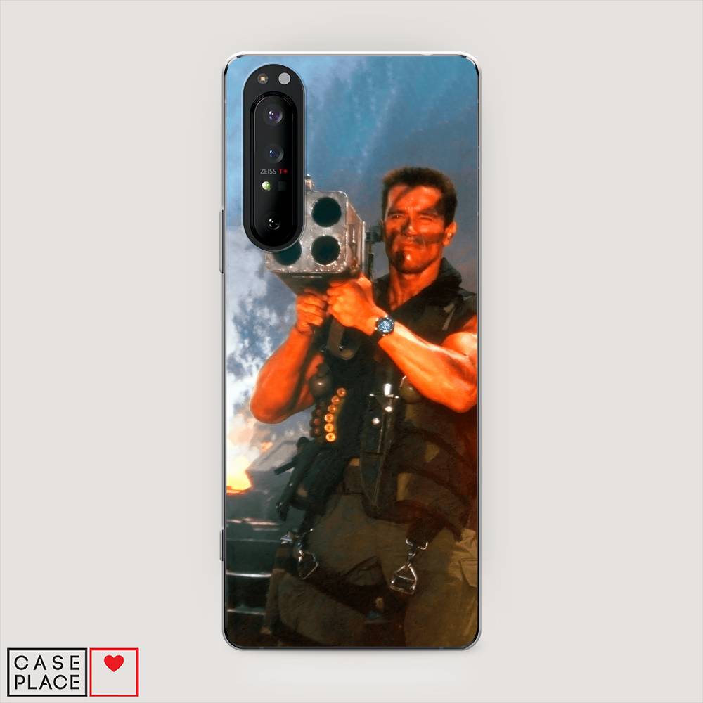 

Чехол на Sony Xperia 1 II "Арнольд Шварцнеггер с базукой", Голубой;коричневый, 54550-6