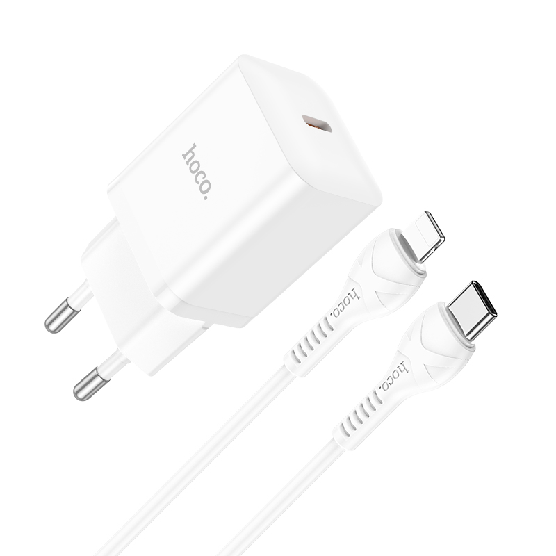 

Сетевое зарядное устройство Hoco lightning - usb type-c 1xUSB Type-C 3 А белый