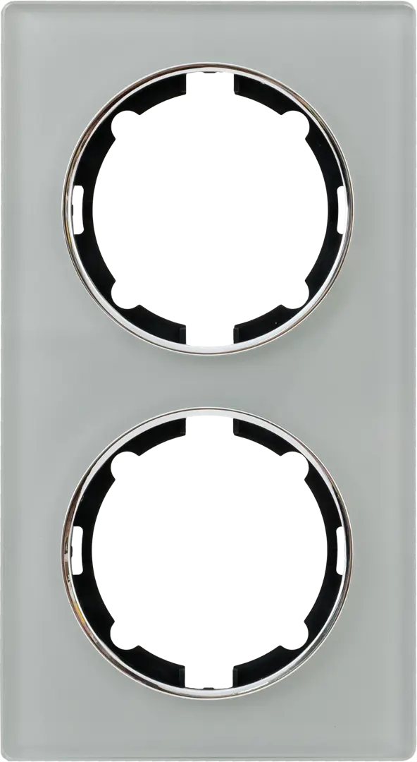 Рамка для розеток и выключателей Onekey Florence 2 поста вертикальная стекло цвет серый двойная рамка retrika ретро американский орех на бревно rd 02224