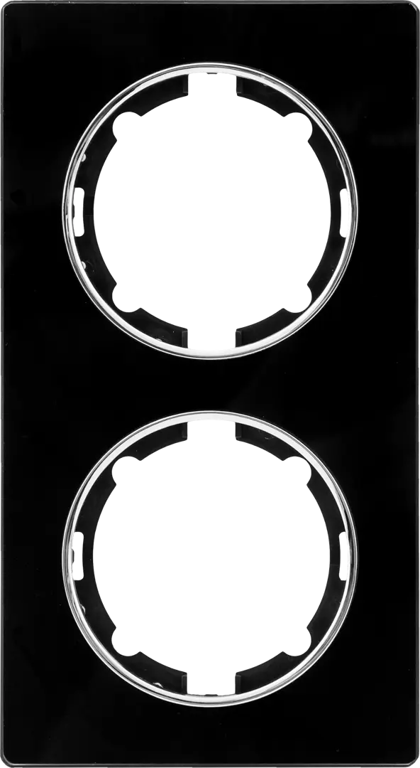 Рамка для розеток и выключателей Onekey Florence 2 поста вертикальная стекло цвет черный двойная рамка для розеток liregus
