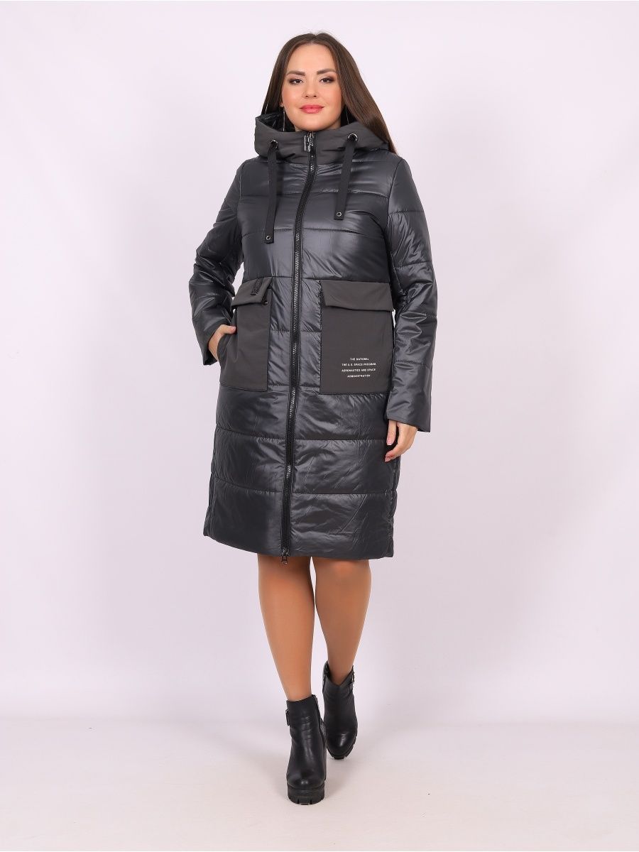 Пальто женское Daigan 91127-N серое 52 RU