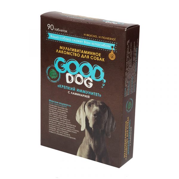 

Мультивитаминное лакомcтво GOOD DOG для Собак "КРЕПКИЙ ИММУНИТЕТ" 90 таб.* 6шт