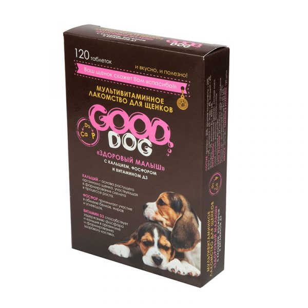 

Мультивитаминное лакомcтво GOOD DOG ДЛЯ ЩЕНКОВ "ЗДОРОВЫЙ МАЛЫШ" 120 таб.* 6шт