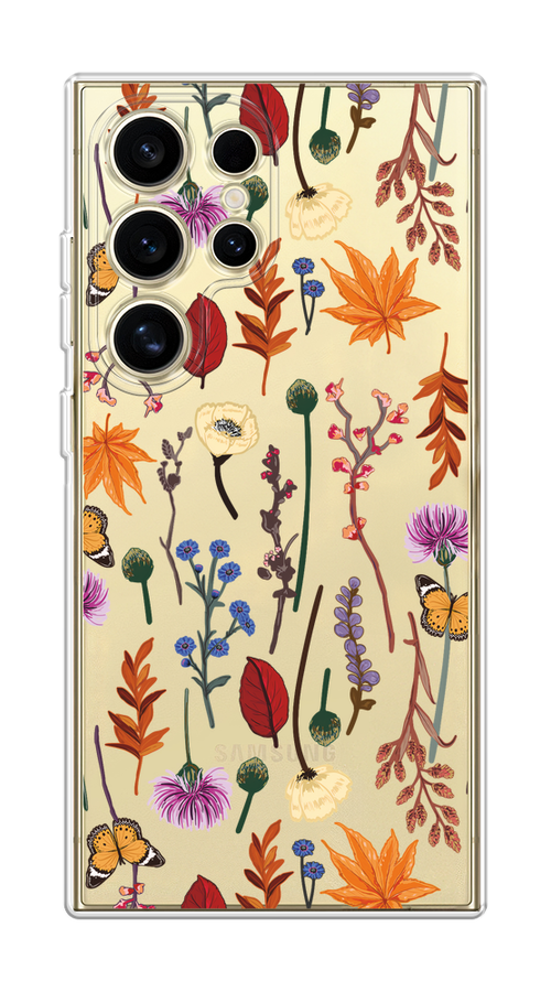 

Чехол на Samsung Galaxy S24 Ultra "Orange Purple flowers", Оранжевый;красный;розовый;желтый;прозрачный, 2109250-1