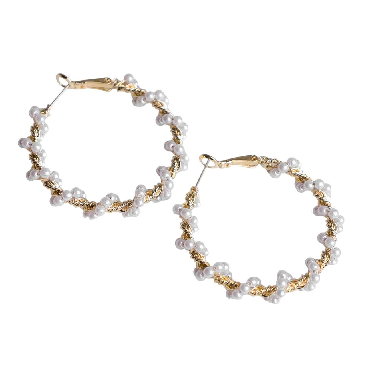 

Серьги-кольца "Жемчужная нить" d=4,5, цвет белый в золоте