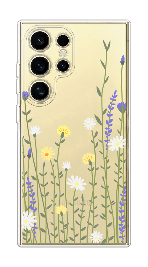 

Чехол на Samsung Galaxy S24 Ultra "Ромашка и лаванда", Зеленый;желтый;прозрачный, 2109250-1