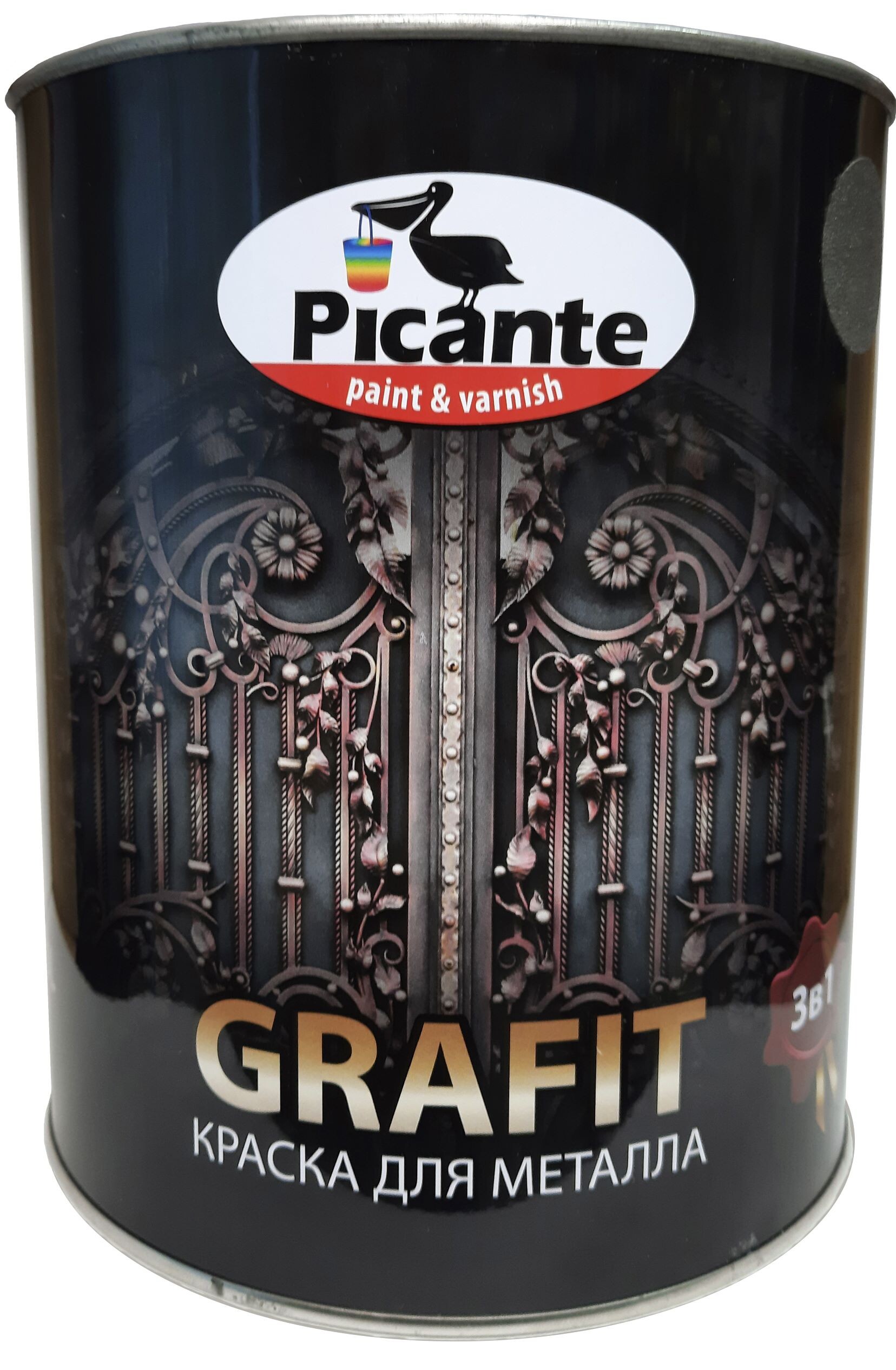 фото Краска декоративная grafit 1769 дымчато-серый 0,75кг picante