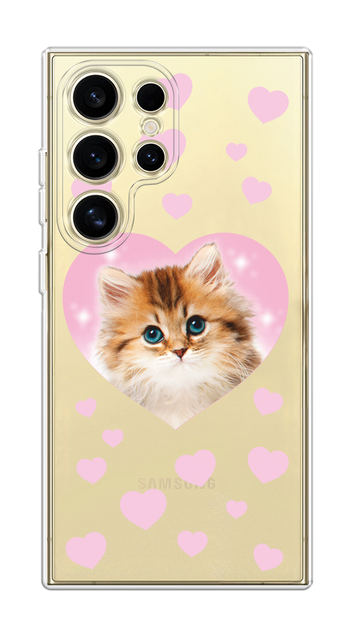 

Чехол на Samsung Galaxy S24 Ultra "Котенок в сердце", Розовый;оранжевый;белый;прозрачный, 2109250-1
