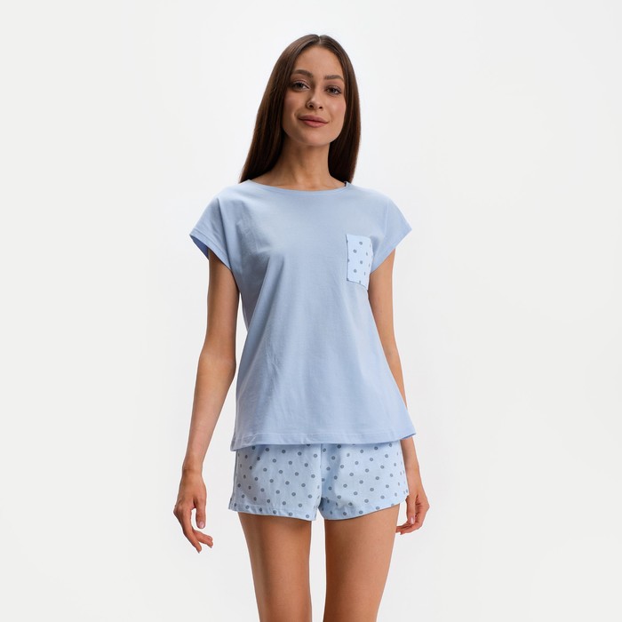 

Пижама женская KAFTAN 000669116 голубая 50, 48 RU, Голубой, 000669116