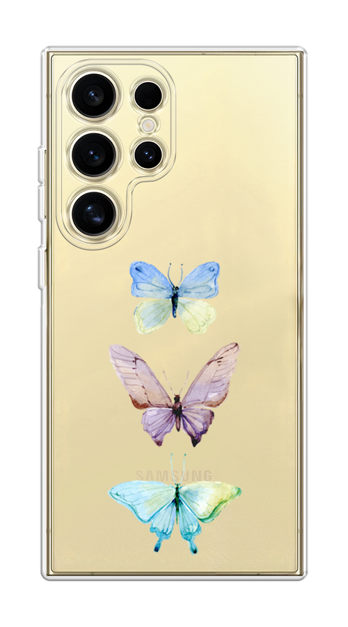

Чехол на Samsung Galaxy S24 Ultra "Акварельные бабочки", Бирюзовый;розовый, 2109250-1
