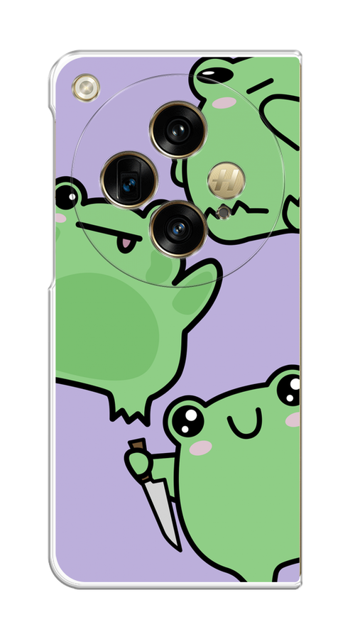 

Чехол на Oppo Find N3, OnePlus Open "Опасные лягушата", Фиолетовый;зеленый;черный, 2515550-1