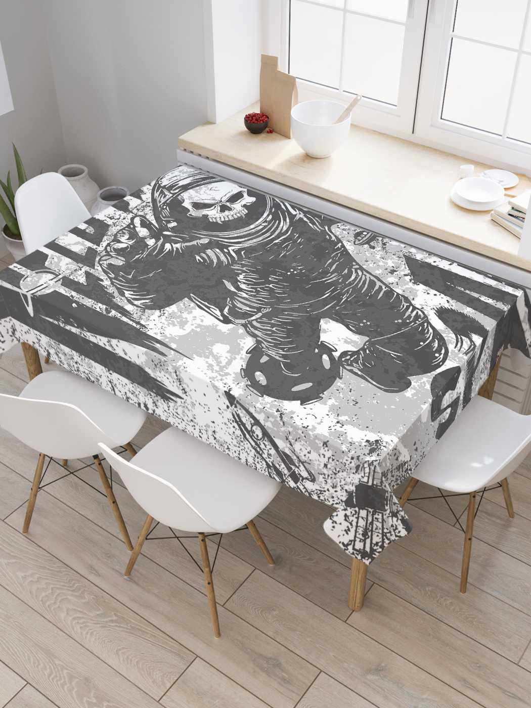 

Скатерть прямоугольная JoyArty "Смертельный космос" из оксфорда, 120x145 см, Серый, Смертельный космос