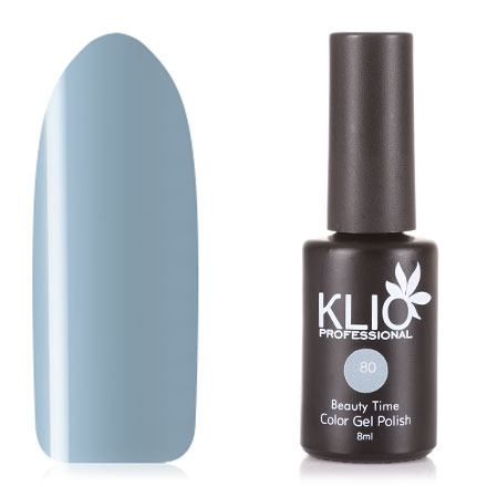 

Гель-лак Klio Professional Beauty Time плотный, №80 темно-серый с синим подтоном, 8 мл
