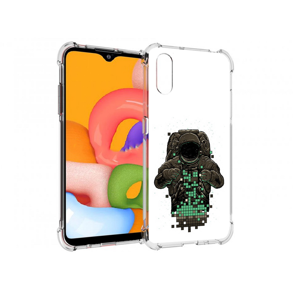 

Чехол MyPads Tocco для Samsung Galaxy A01 космонавт с пикселями (PT144711.509.394), Прозрачный, Tocco