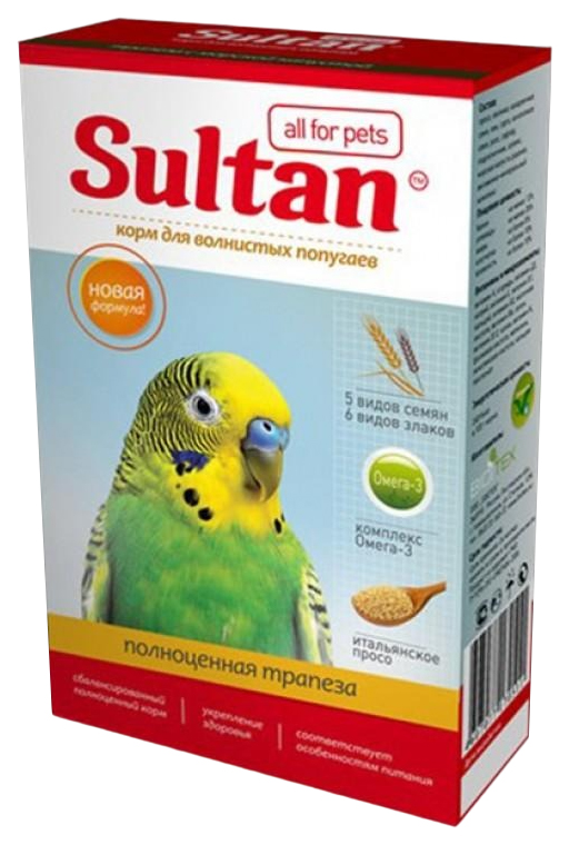 Сухой корм для волнистых попугаев Sultan с морской капустой, 500 г