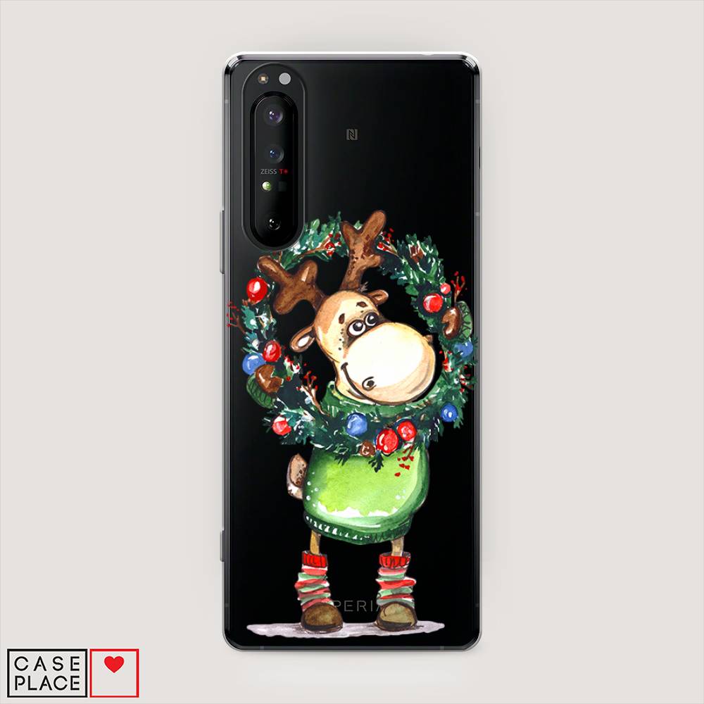 

Чехол на Sony Xperia 1 II "Олень с новогодним венком", 54550-4