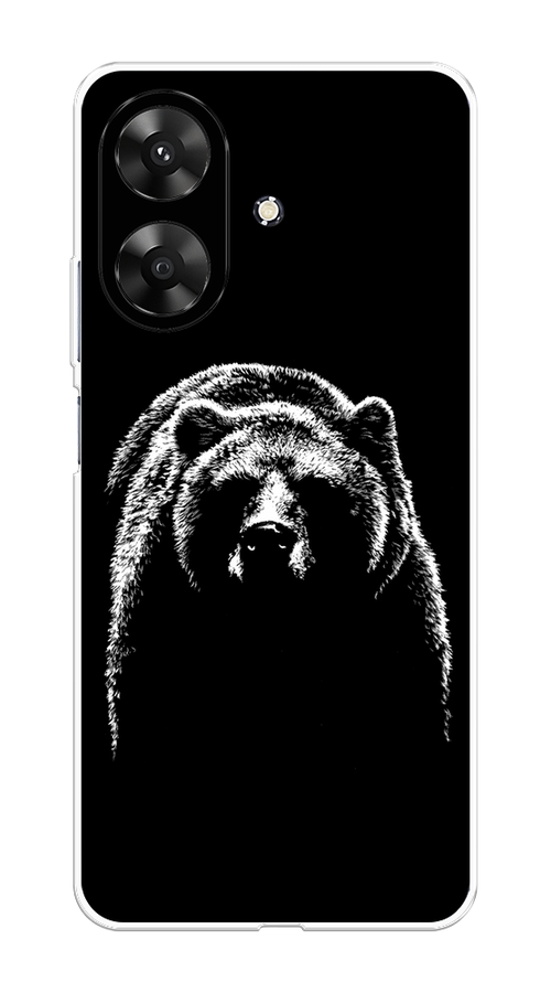 

Чехол на Realme Note 60 "Медведь в ночи", Белый;черный, 2518550-1