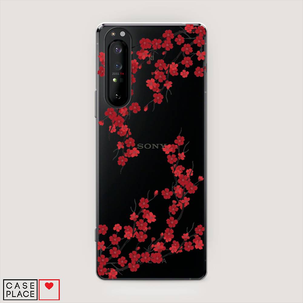 

Чехол на Sony Xperia 1 II "Красная сакура", Красный;черный, 54550-2